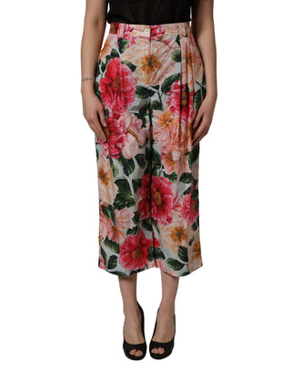 Pantalones Cortos de Cintura Alta con Estampado Floral Multicolor
