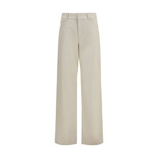 Beige Jeans mit geradem Bein aus Baumwolle