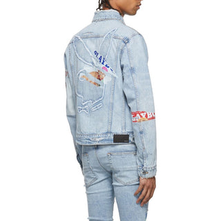 Blaue Jeansjacke aus Baumwolle