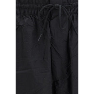 Black Nylon Casual Pants