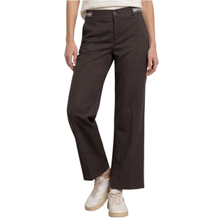 Brown Viscose Casual Pants