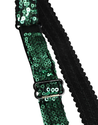 Green Sequined Nyon Balconnet Bra Underwear