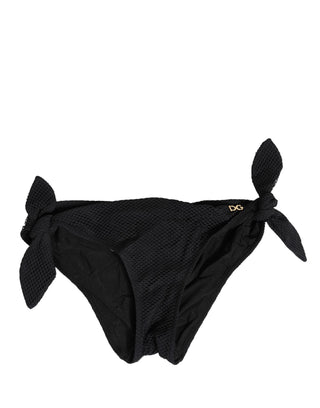 Bademode Schwarzes Bikinislip zum Binden mit DG Logo