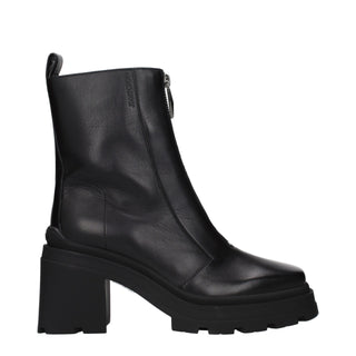 Schwarze Leder-Stiefeletten