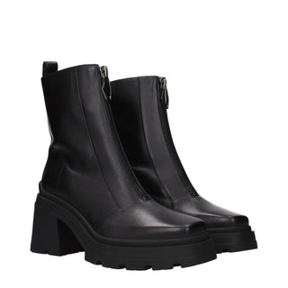 Schwarze Leder-Stiefeletten
