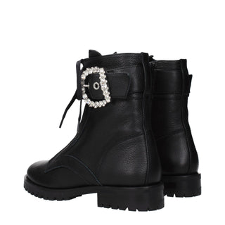 Schwarze Leder-Stiefeletten