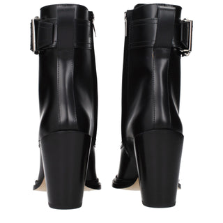Black Leather Ankle Boots