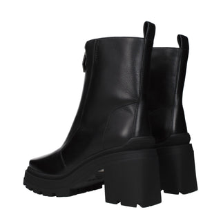 Schwarze Leder-Stiefeletten