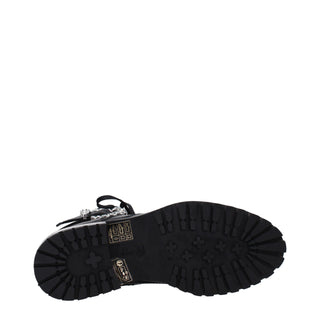Schwarze Leder-Stiefeletten