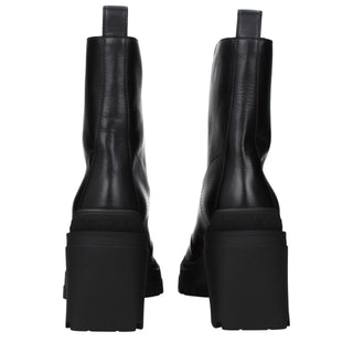 Schwarze Leder-Stiefeletten