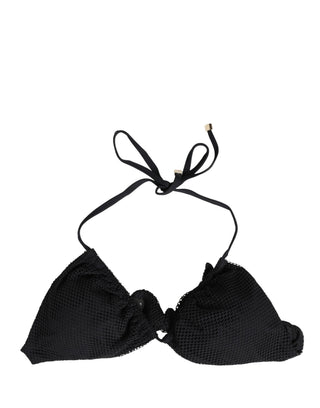 Schwarzes gepolstertes Neckholder-Bikinioberteil