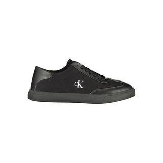 Zapatillas negras de poliéster para mujer
