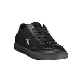 Zapatillas negras de poliéster para mujer