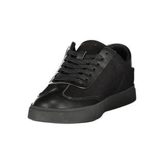 Zapatillas negras de poliéster para mujer