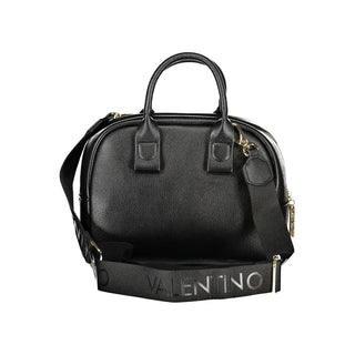 Black Synthetic Leather Women's Bag with Shoulder Strap