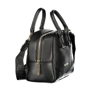 Black Synthetic Leather Women's Bag with Shoulder Strap