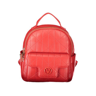 Rosso Polyurethane Women's Backpack with External Pockets