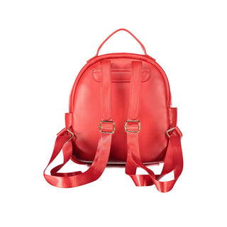 Rosso Polyurethane Women's Backpack with External Pockets