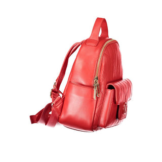 Rosso Polyurethane Women's Backpack with External Pockets