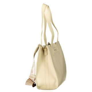 Beige Polyurethane Womens Bag