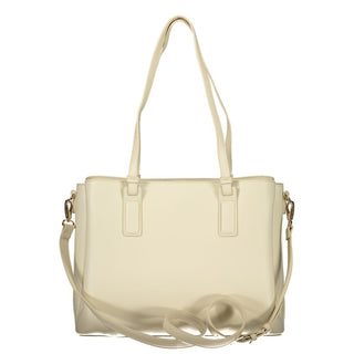 Beige Poliuretano Women's Bag with Adjustable Strap and Pockets