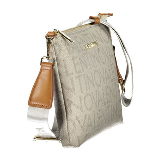 Bolso de mujer beige de poliuretano con cierre de cremallera y correa