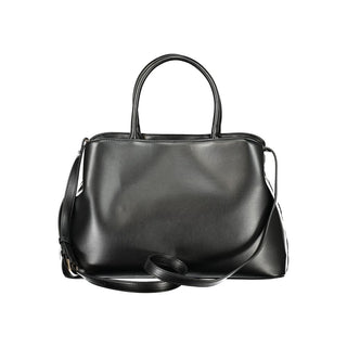 Schwarze Damen-Handtasche aus Polyurethan