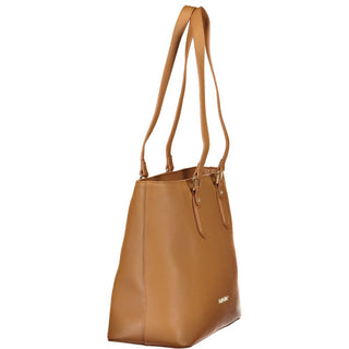 Brown Polyurethane Women's Bag