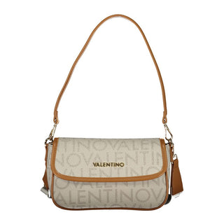 Beige Polyurethane Womens Bag