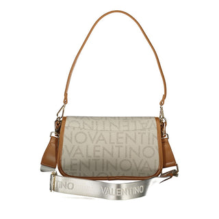 Beige Polyurethane Womens Bag