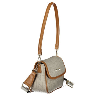 Beige Polyurethane Womens Bag