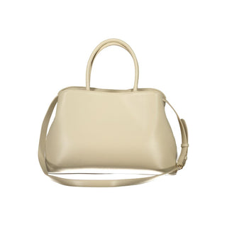 Beige Polyurethane Women's Bag