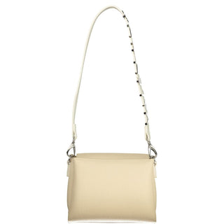 Beige Polyurethane Women Bag