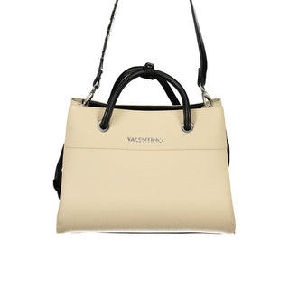 Beige Polyurethane Women Bag