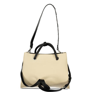 Beige Polyurethane Women Bag