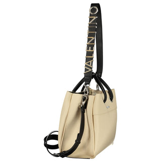 Beige Polyurethane Women Bag