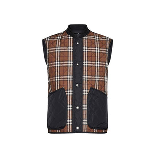 Chaqueta sin mangas marrón de poliéster
