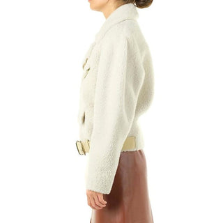 Beige Polyester-Bikerjacke