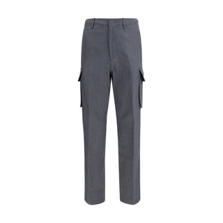 Pantalones cargo de lino gris  