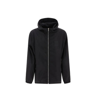 Schwarze Nylon-Windjacke