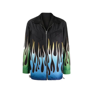 Schwarze Baumwoll-Shell-Jacke