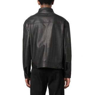 Chaqueta de cuero de cordero negra