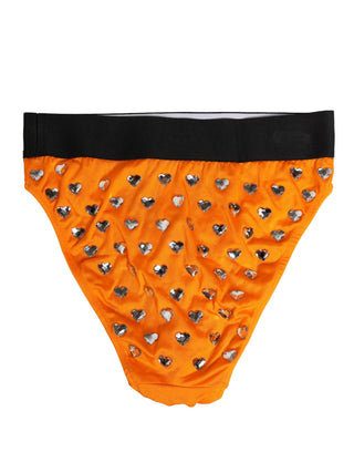 Oranger Kristall-High-Waist-Slip-Unterwäsche