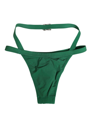 Green Logo Plaque Nylon Brief Panty Underwear