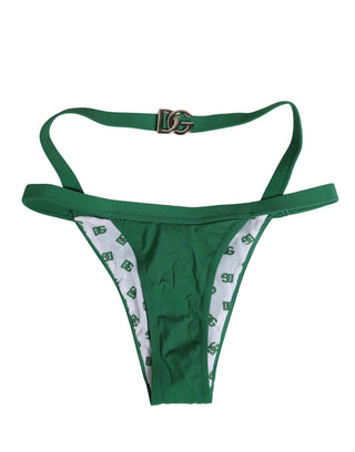 Green Logo Plaque Nylon Brief Panty Underwear