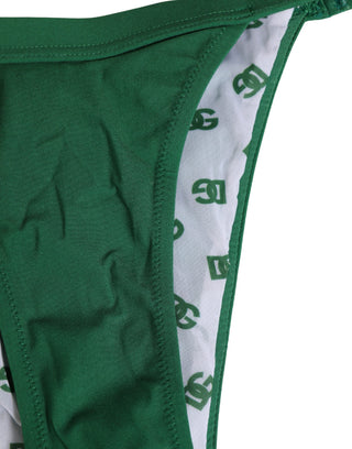 Green Logo Plaque Nylon Brief Panty Underwear