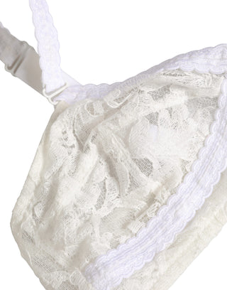 White Cotton Lace Wireless Soft Cup Bra Underwear