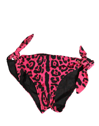 Pinker Bikini-Slip mit Leopardenmuster, Strandmode, Bademode