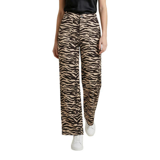 Brown Viscose Casual Pants