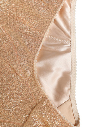 Braga faja de cintura alta de mezcla de seda beige  